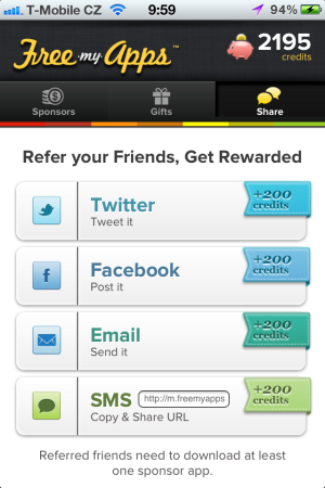 Sdílíte a získáváte kredity