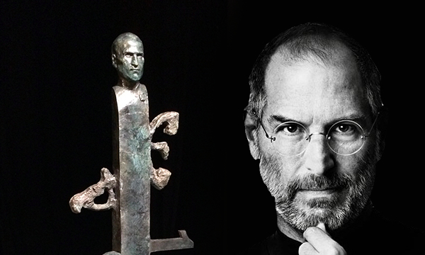 Pocta Stevu Jobsovi v podobě sochy