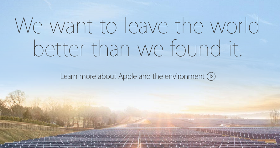 Zelený lísteček na logu v Apple Retail Storech