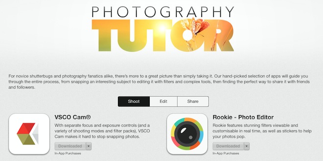 Nová záložka v App Storu – Essentials Photography Tutor
