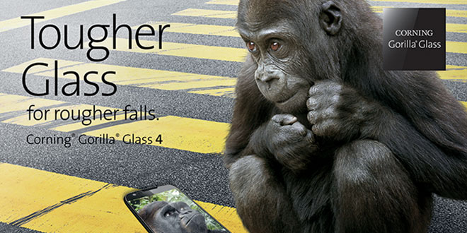 Na trh přichází Gorilla Glass 4 s lepší odolností proti pádům
