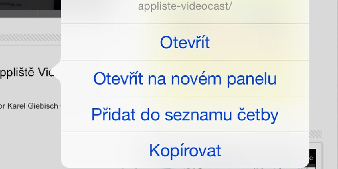 Jak pracovat s odkazy v Safari v iOS (tip)