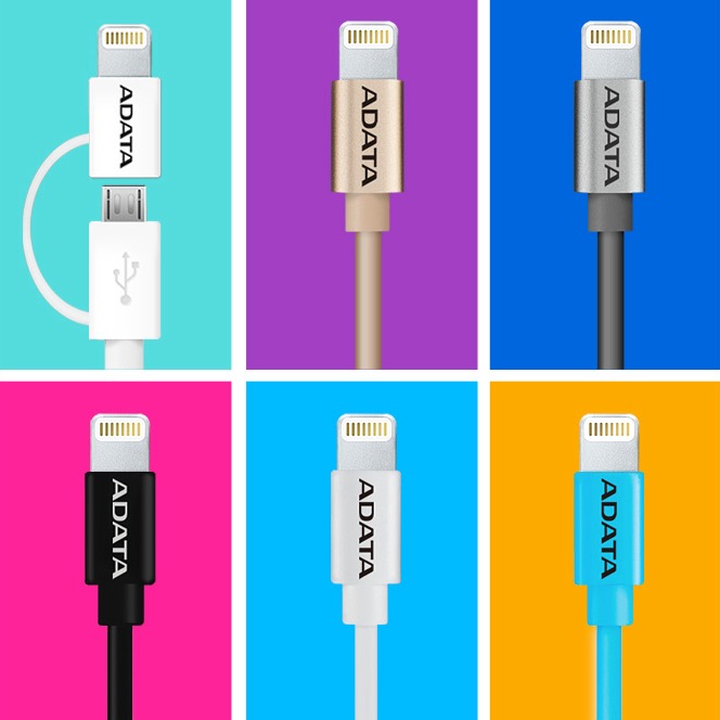 Stylové Lightning kabely značky ADATA