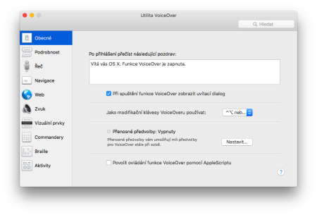 OS X El Capitan a změny pro zrakově postižené uživatele