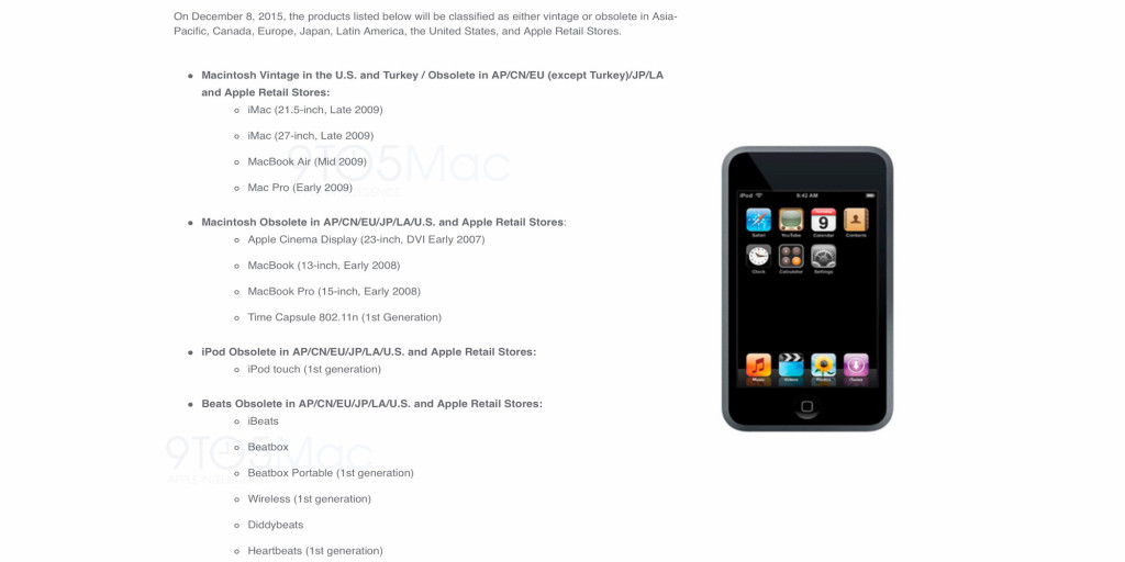 Apple ukončí technickou podporu u některých svých produktů
