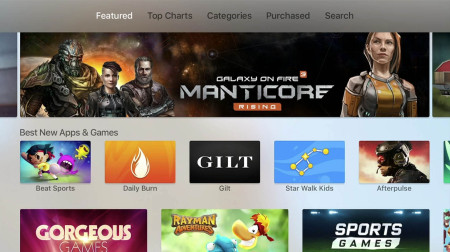 Možný pohled na plnohodnotný App Store pro Apple TV