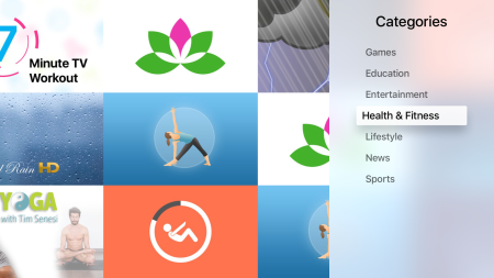 Apple TV App Store, seznam kategorií