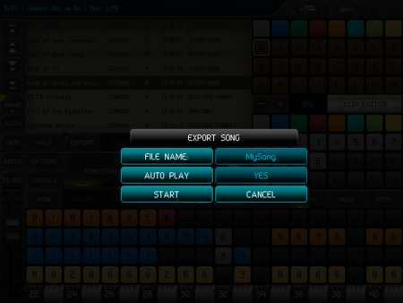 Možnost exportovat skladbu do formátu wav