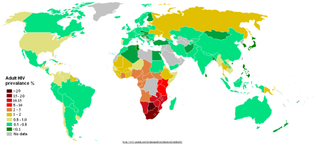 Mapa HIV epidemie