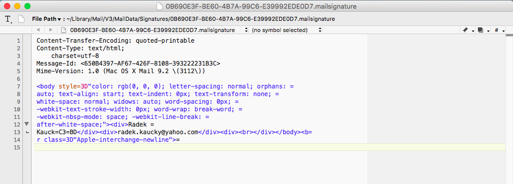 HTML podpis