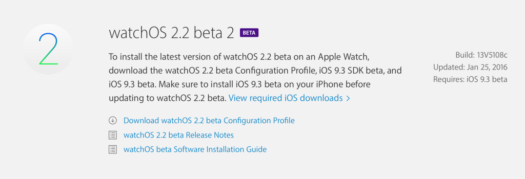watchOS 2.2