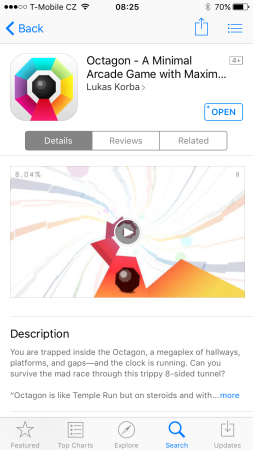 Náhled videa v iOS App Store