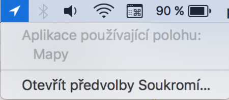 informace o aktuální poloze