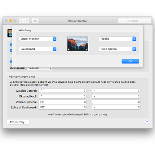 Aktivní rohy v OS X