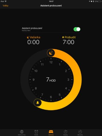 Asistent probuzení v iOS 10