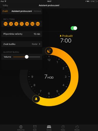 Asistent probuzení v iOS 10