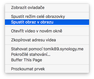 macOS Sierra Obraz v obraze