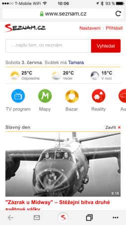 webový prohlížeč Seznam.cz