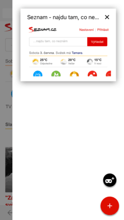 webový prohlížeč Seznam.cz