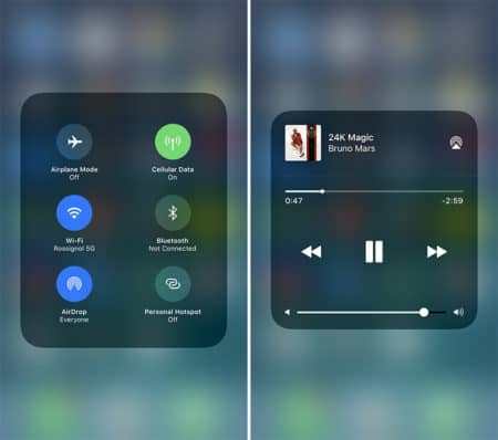 iOS 11 Ovládací centrum
