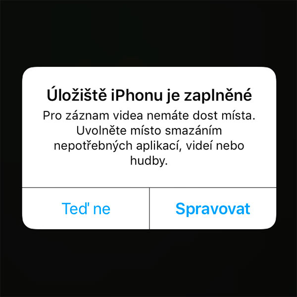 nedostatek místa v iphonu
