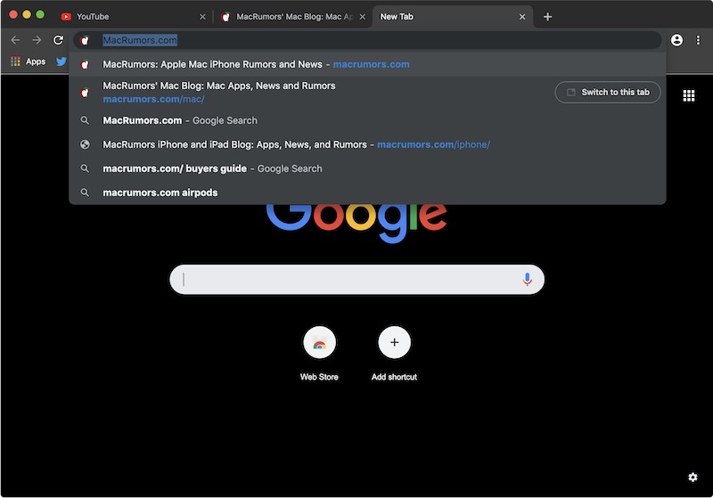 macOS Google Chrome