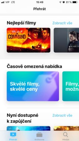 Aplikace TV na iOS