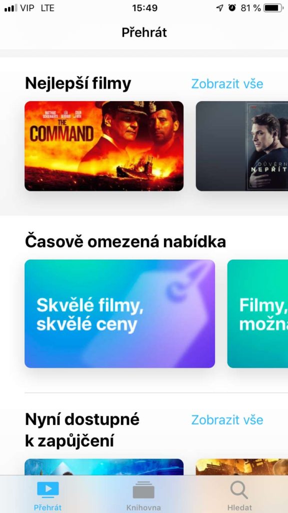 Aplikace TV na iOS