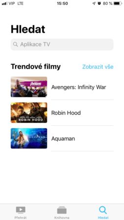 Aplikace TV na iOS