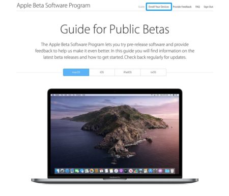 macOS Catalina Beta stažení