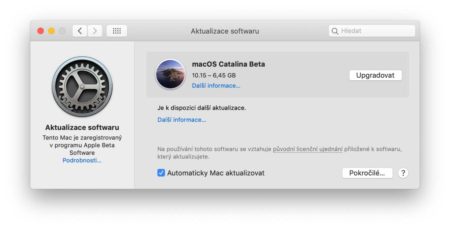 macOS Catalina Beta instalace