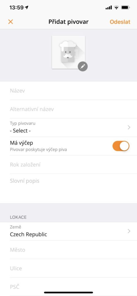 Aplikace Pivovary