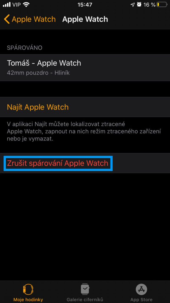 Apple Watch obnova