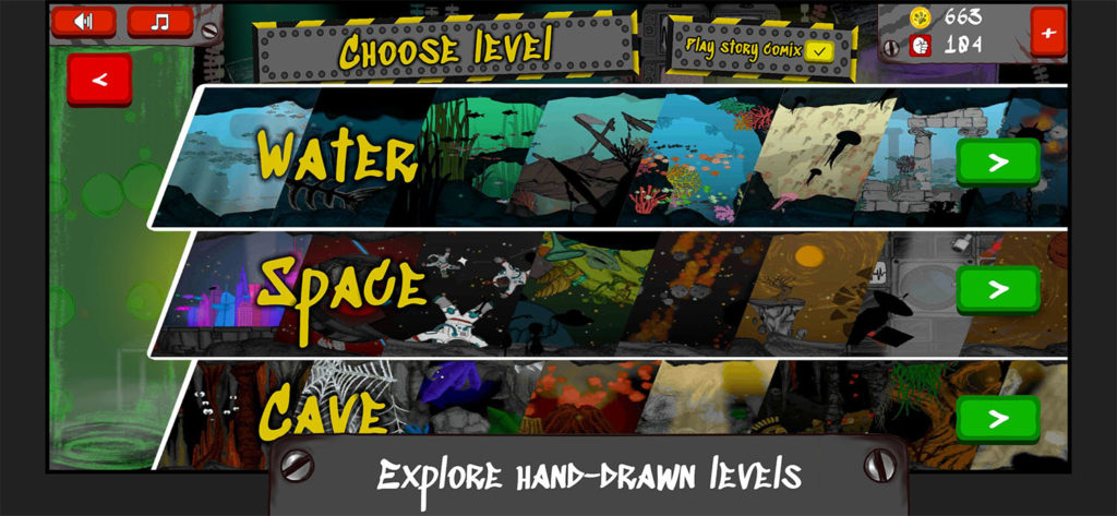 výběr levelu