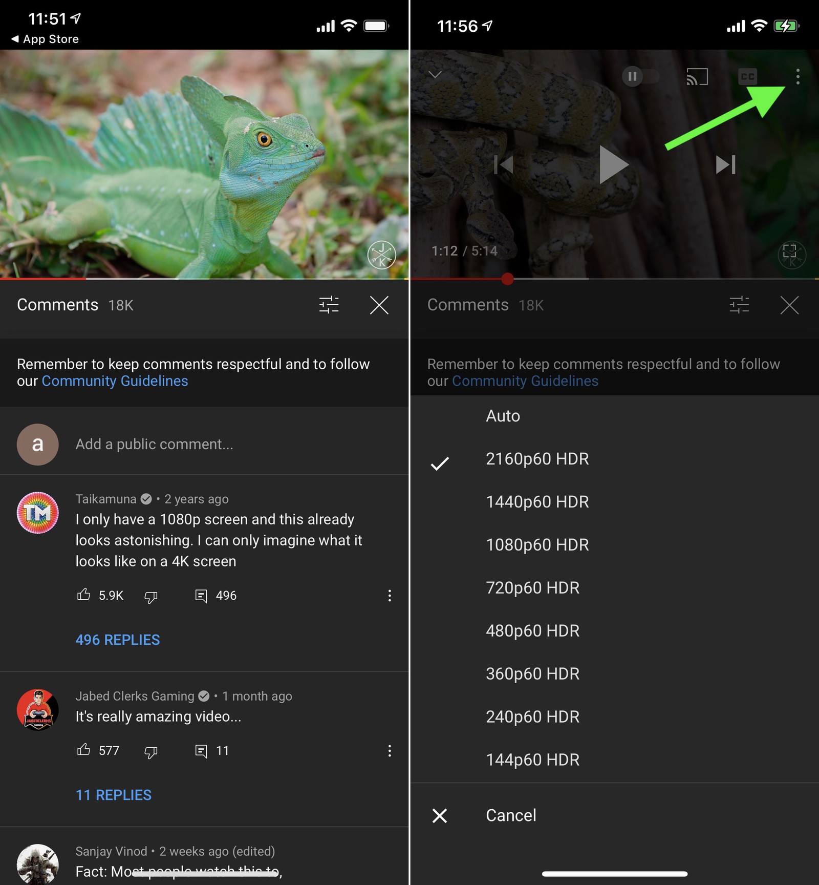Aplikace YouTube HDR