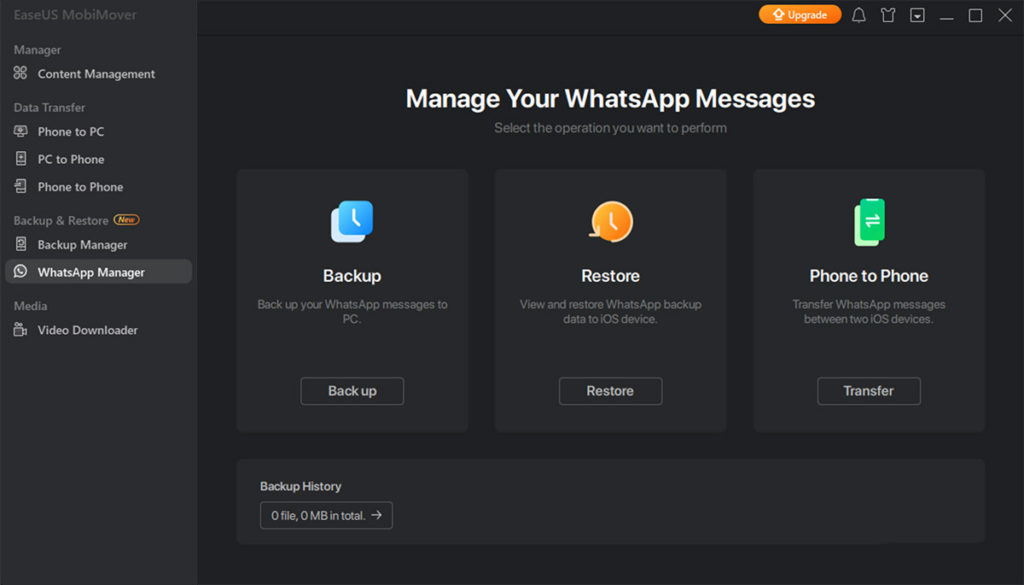WhatsApp backup
