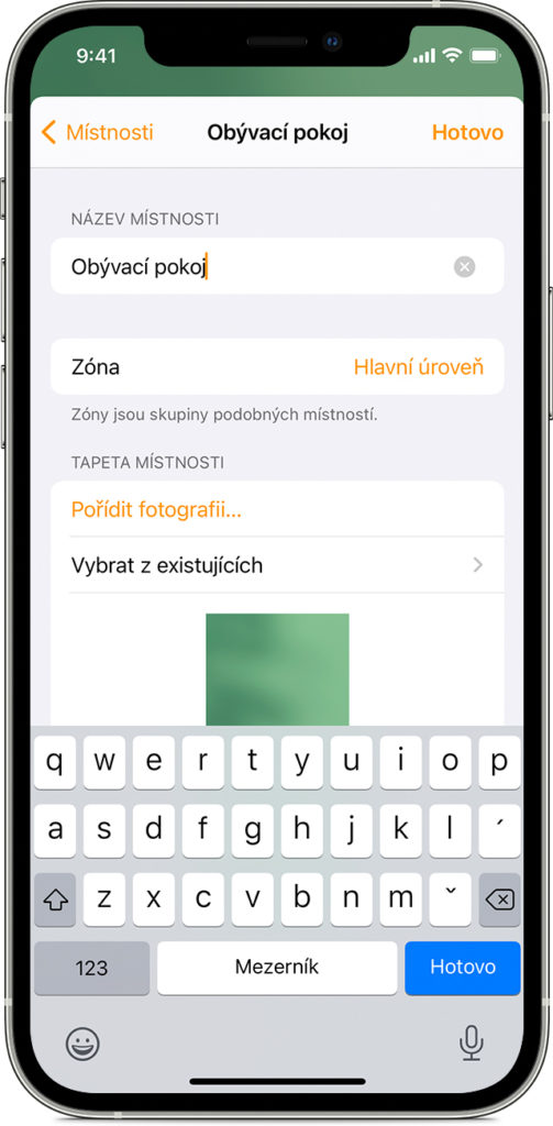 Apple HomeKit přidání místnosti