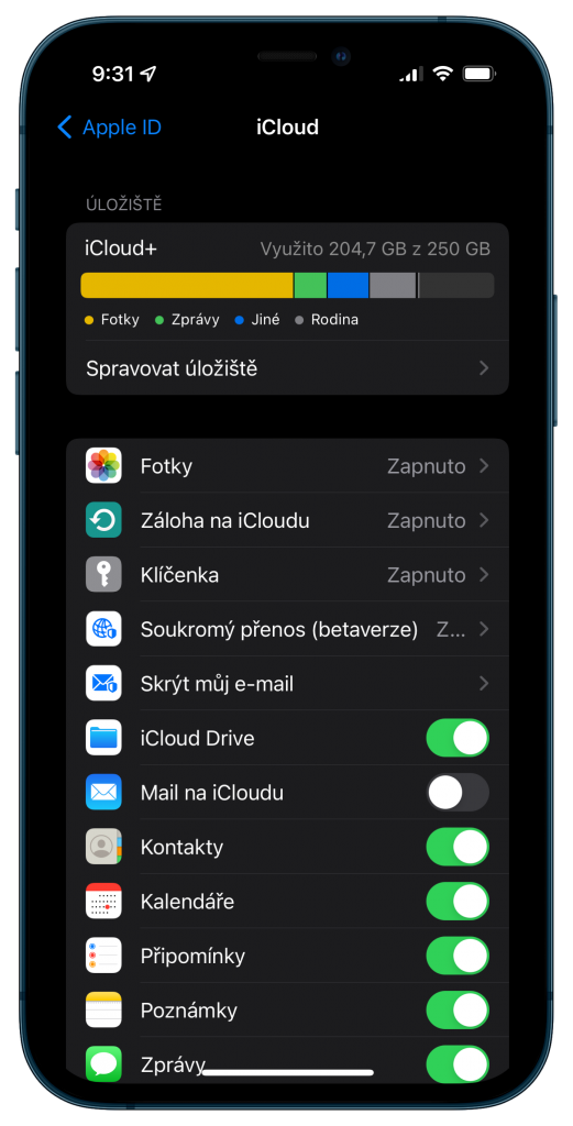 záloha iPhonu