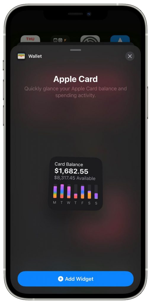 Apple Card widget