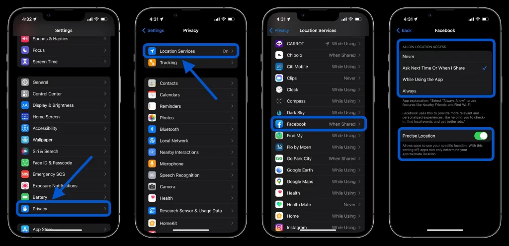Polohové služby iPhone