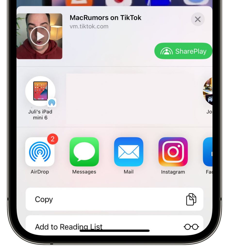 iOS 15.4 SharePlay