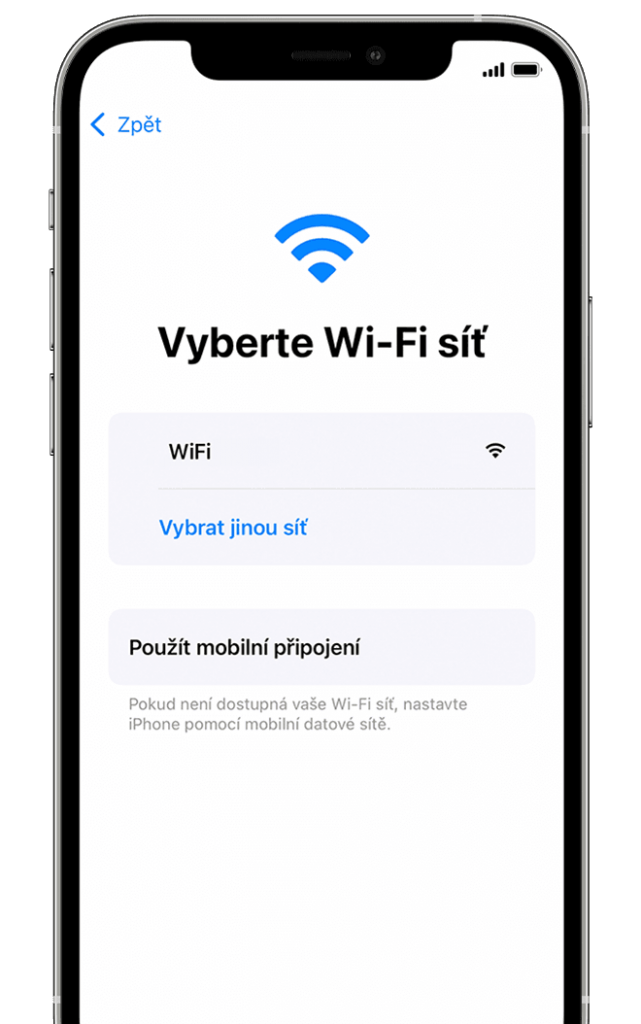 iPhone výběr Wi-Fi