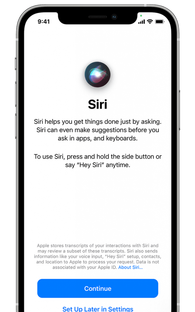iPhone nastavení Siri