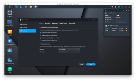 Synology Surveillance Station Home Mode