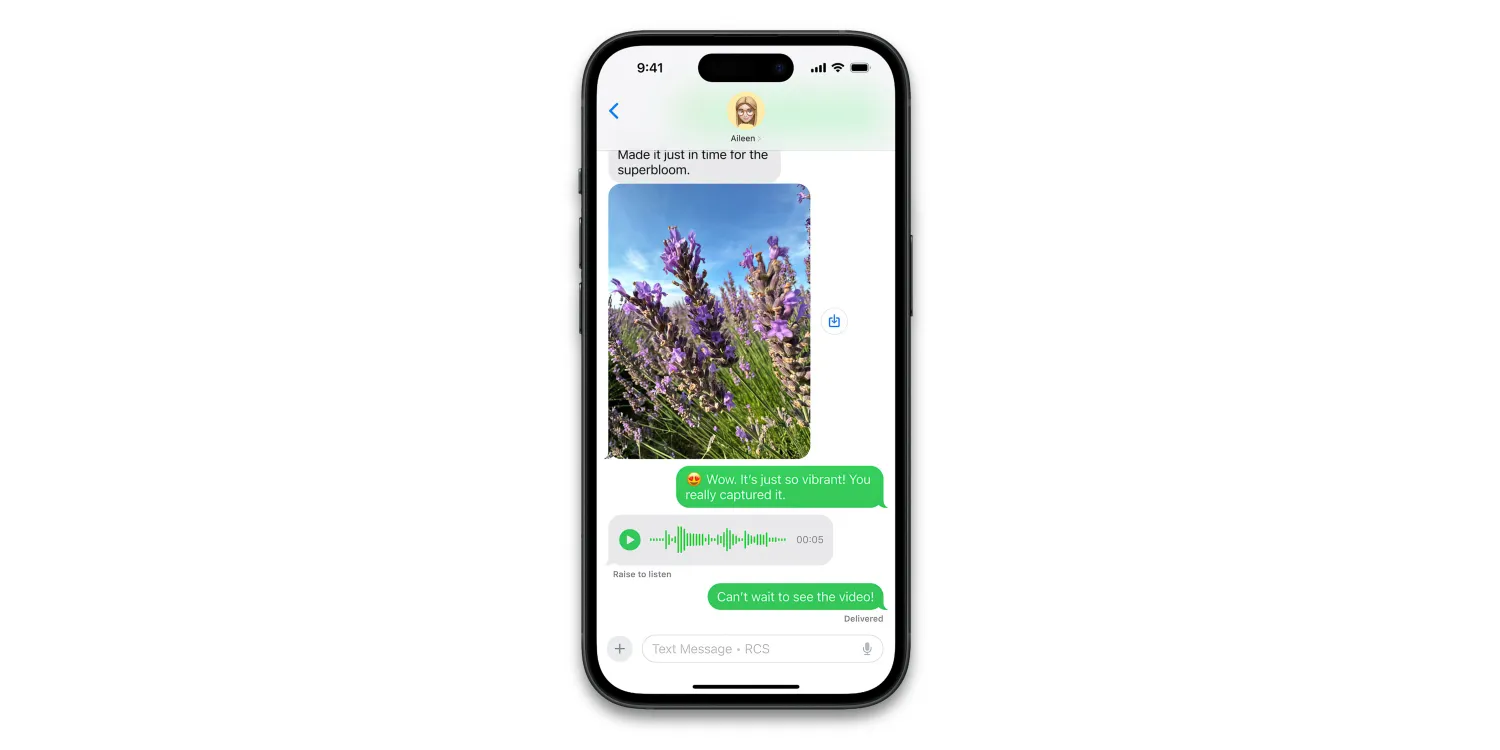 RCS Zprávy iOS 18
