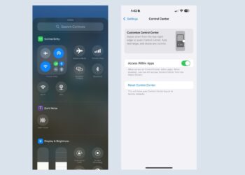 iOS 18.1 Ovládací centrum