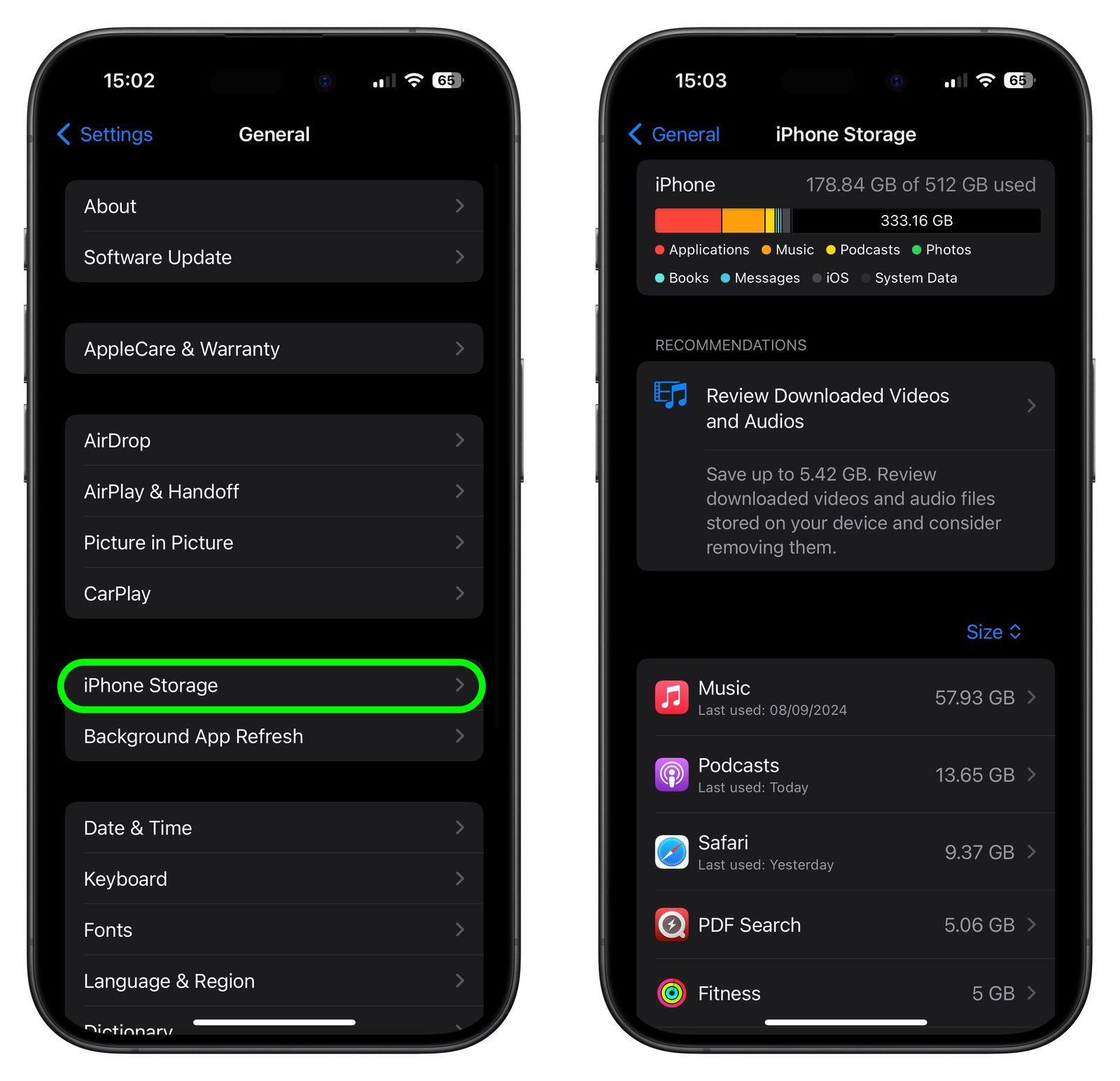Uvolnění úložiště iPhone
