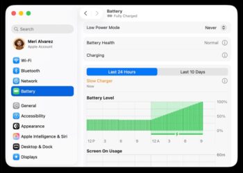 macOS Tahoe 26.4 upozornění na pomalé nabíjení MacBooku