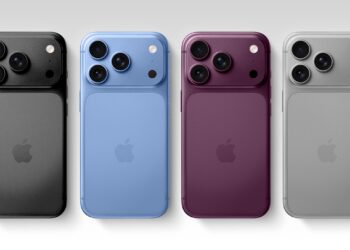 Různé barevné varianty iPhonu 18 Pro s Dark Cherry