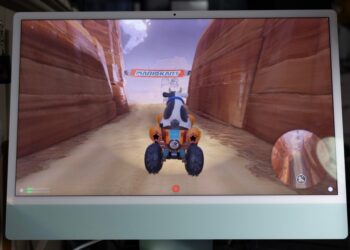 Switch 2 zobrazený na iMacu přes capture card